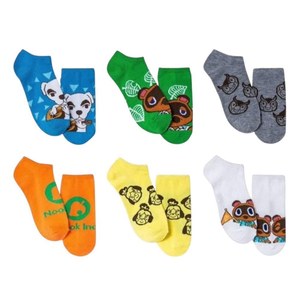 Kids' Nintendo Animal Crossing 6pk Socks 9-2.5